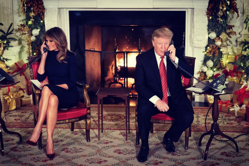 Trump and Melania answer Christmas Eve calls from children looking for Santa Claus