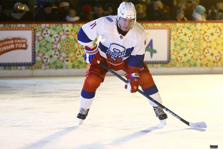 Putin takes to the ice on Red Square for festive hockey game