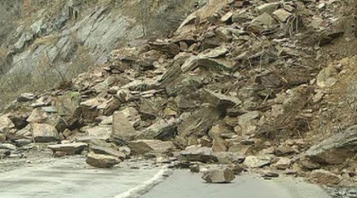 Rock slide cuts off infrastructure starved eastern part of the country