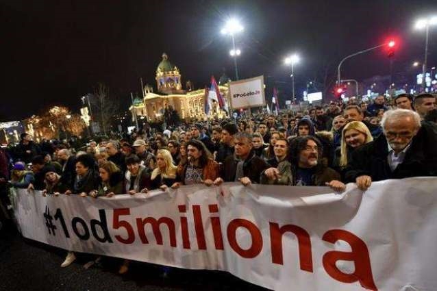 Serbian protesters hit the streets for sixth weekend demonstration