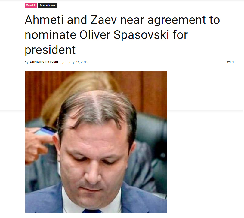 MINAreport: Ahmeti and Zaev near agreement to nominate Oliver Spasovski as their presidential candidate