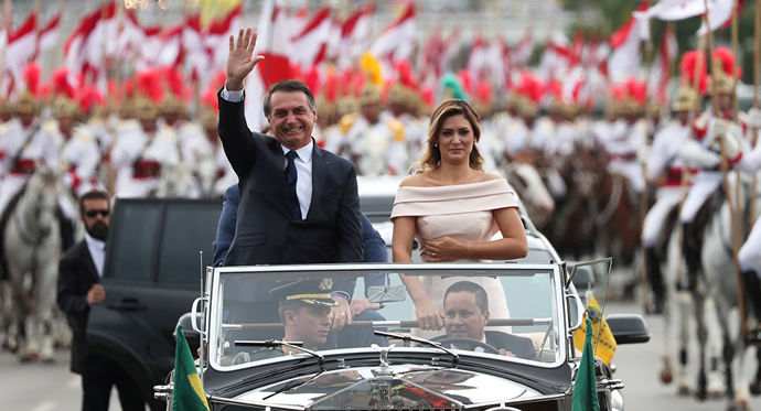 Brazil’s first lady Michelle Bolsonaro uses sign language in first speech