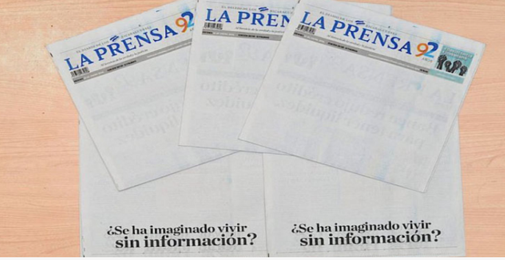 Nicaragua paper runs blank front page in protest of Ortega government