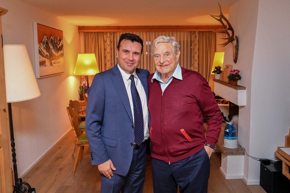Zaev meets Soros in Davos to discuss further steps away from a Macedonian nation state and toward multiculturalism