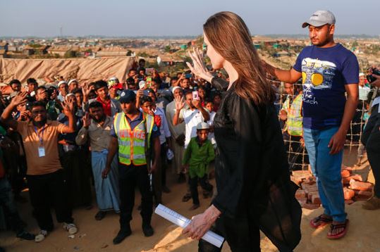 Angelina Jolie calls for safe return of Rohingya refugees