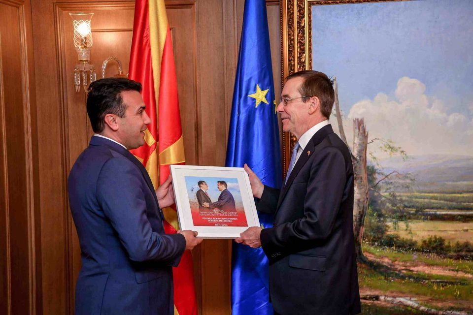 US Ambassador Baily pays farewell visit to PM Zaev
