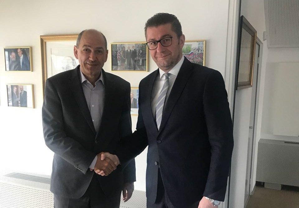 Mickoski meets Slovenian conservative leader Janez Jansa