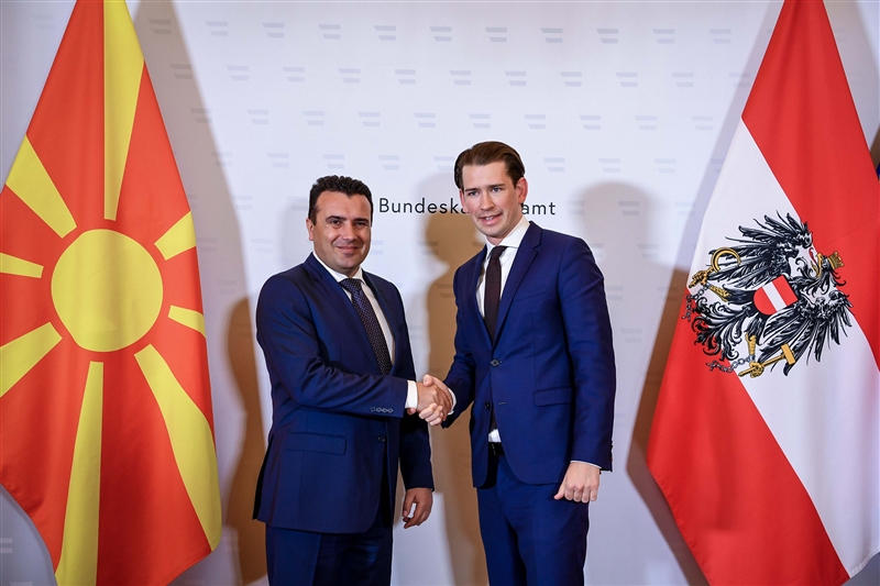 Zaev meets Chancellor Kurz: Austria remains a great friend and supporter of the Republic of North Macedonia