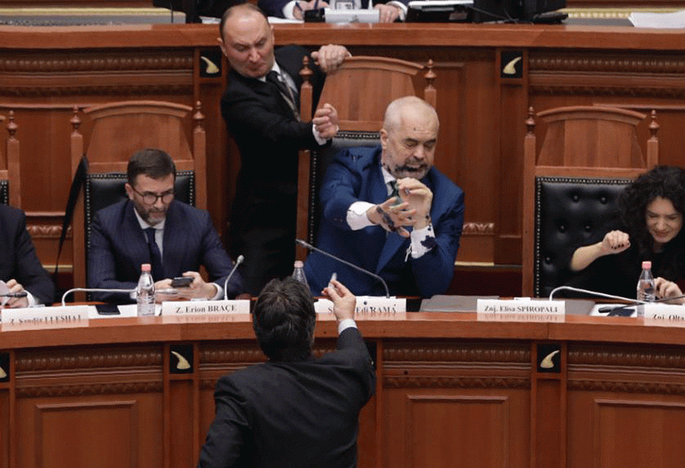 Lawmaker throws ink at Rama, disrupts Albania parliament session on North Macedonia’s NATO accession