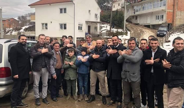 Albanian politicians campaign on the case of seven children in a small village near Veles