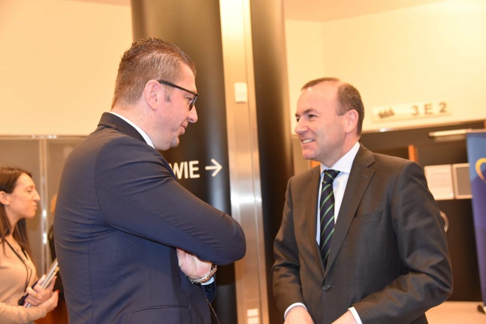 Mickoski raised political persecution and Zaev’s plans to rig the elections in meeting with Manfred Weber