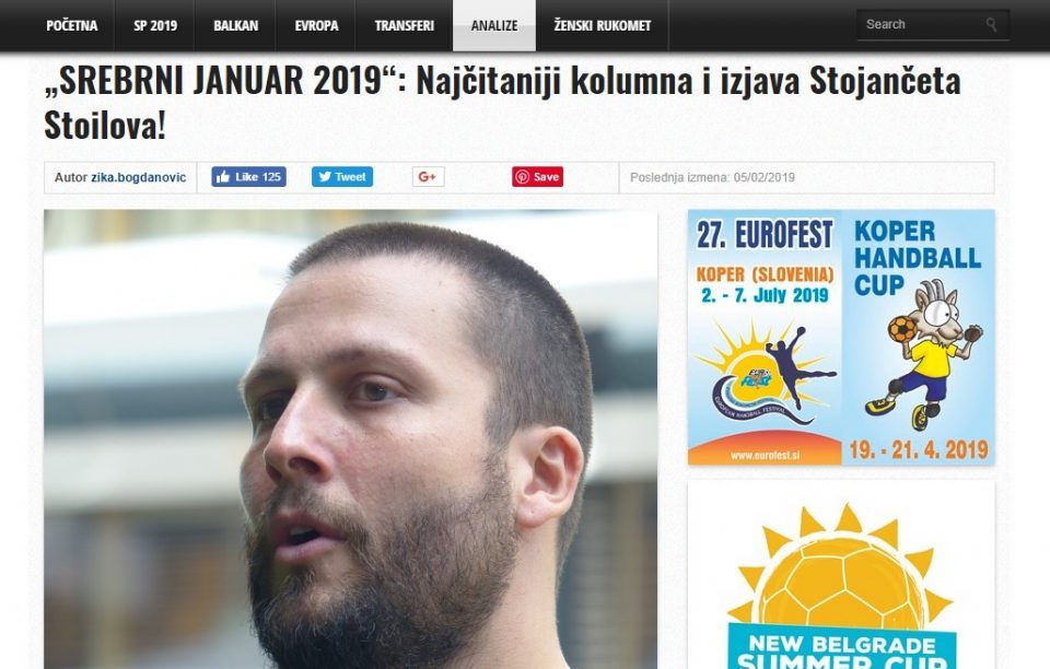 Handball player Stojance Stoilov is becoming a regional star