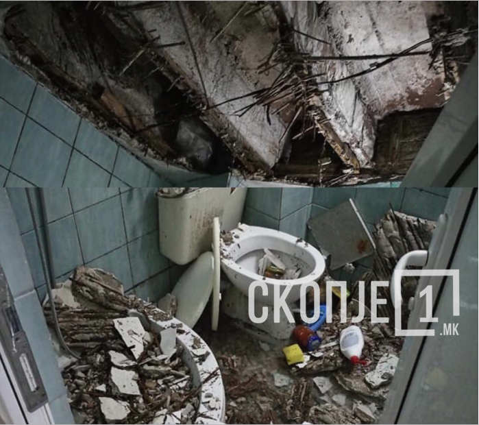 Roof collapses at Skopje dormitory, students scared and revolted by the negligence of the authorities