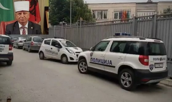 Police sent to remove the head of the Islamic Community in Macedonia after he campaigned against Pendarovski