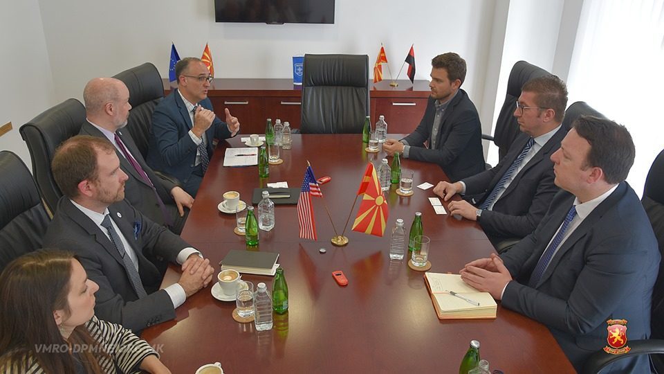 VMRO leader Mickoski meets with IRI European director McCarthy