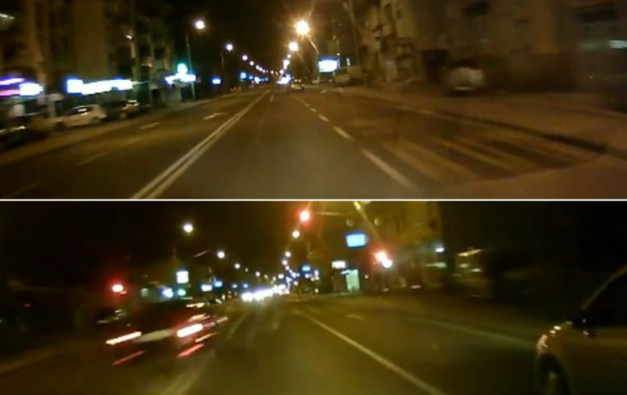 Maniacal car race recorded in Skopje