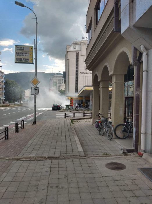 Makpetrol gas station in downtown Skopje caught fire, explosion narrowly avoided