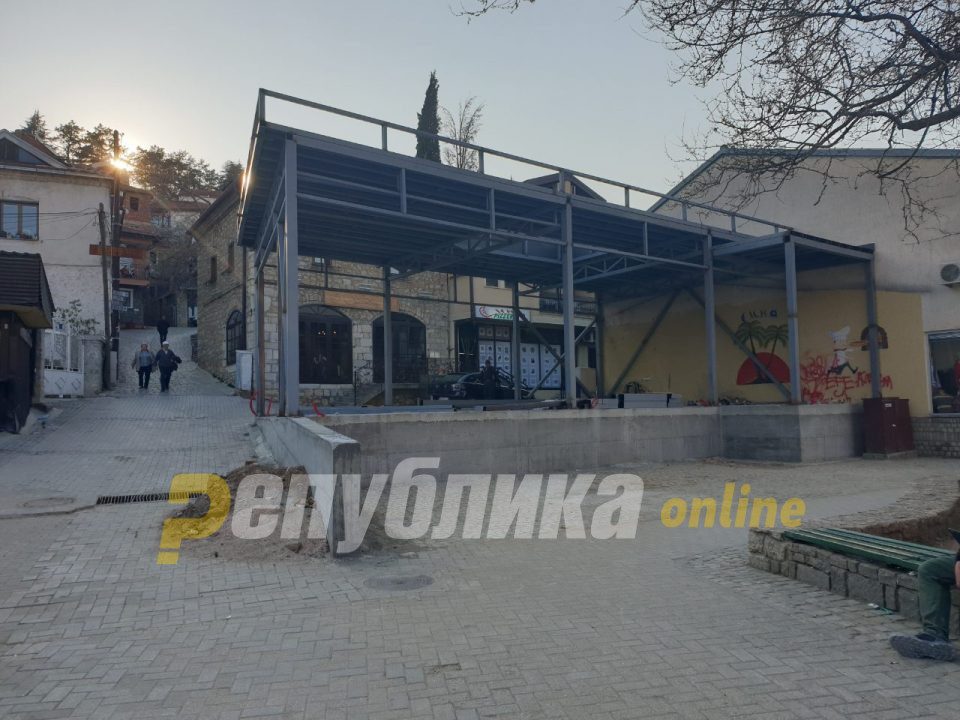 Powerful DUI party official completes work on his illegal construction site in downtown Ohrid