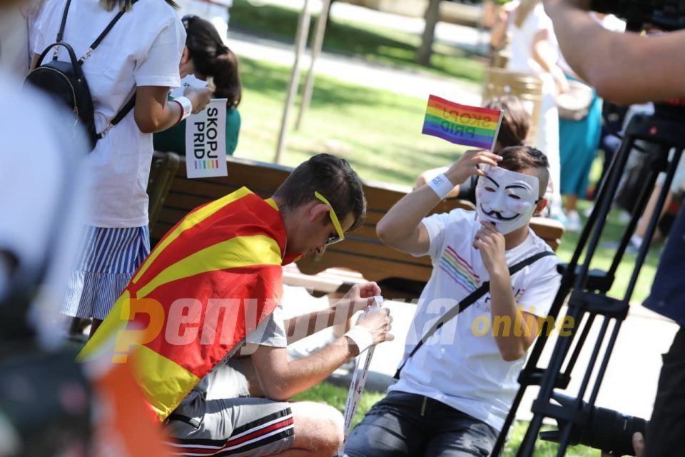 Skopje Pride begins with people wearing masks