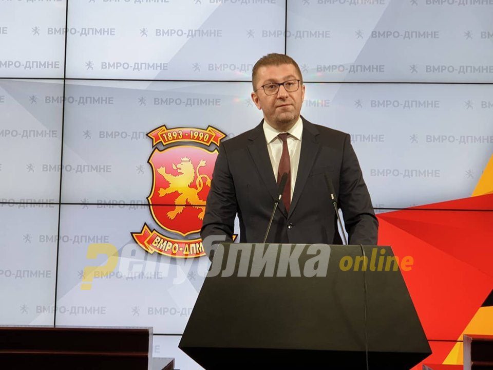 Mickoski warns that Zaev wants political radicalization as a way out of the latest scandal