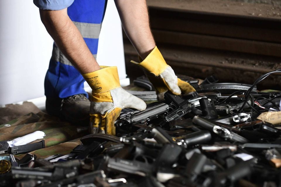600 weapons and over 400kg of drugs seized by the police destroyed in Kavadarci