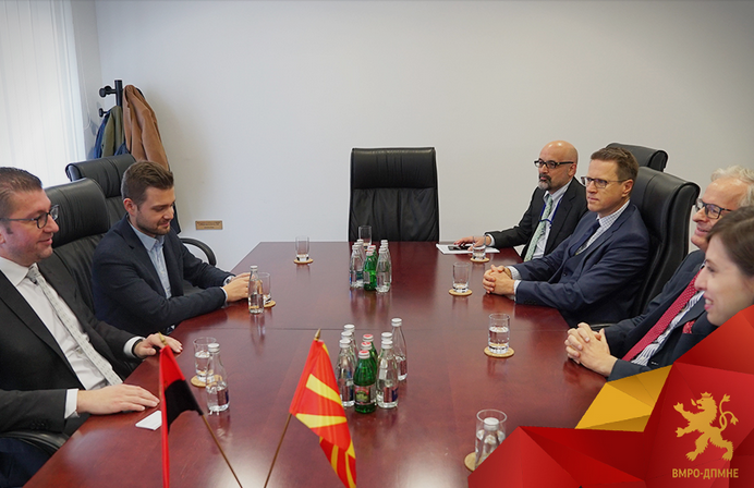 Mickoski tells Danielsson that VMRO-DPMNE plans to put Macedonia on a fast track to the EU