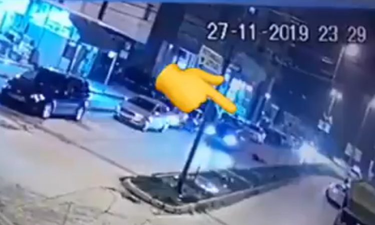 Man thrown out of a moving vehicle seen in traffic video from Tetovo