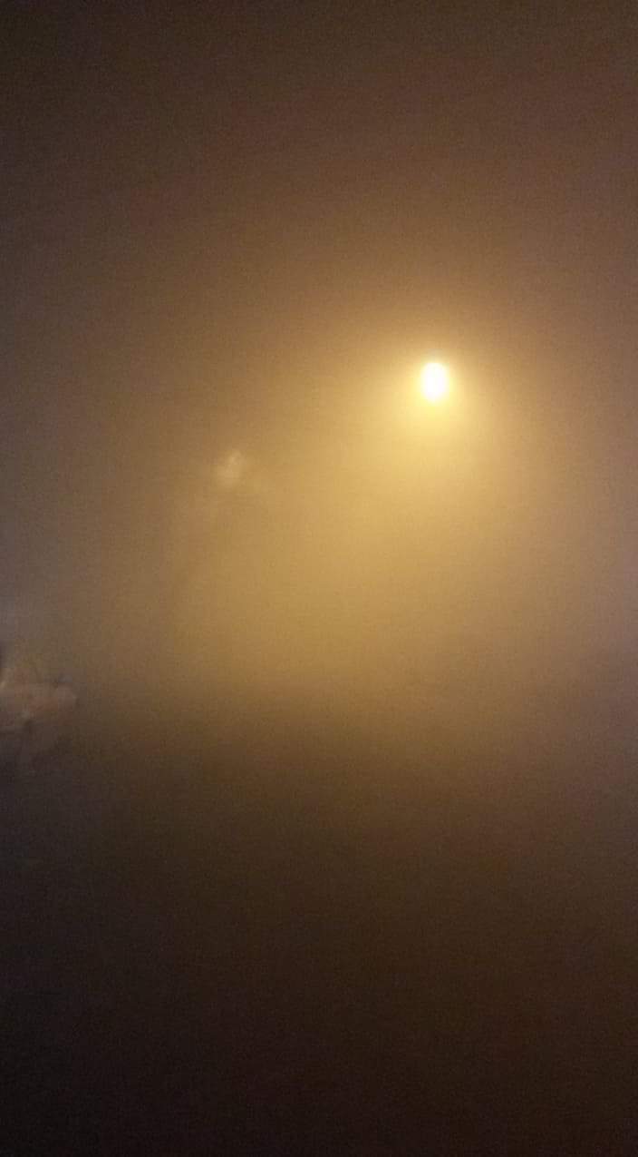 Kicevo covered in smoke and fog that reduced visiblity to zero