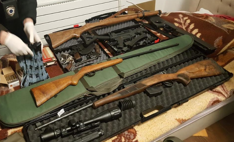 Arms cache, including a Heckler gun, seized in Stip