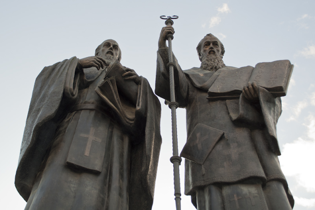 Macedonian leaders carefully weigh their words while Bulgaria expresses its national pride in the sainted brothers Cyril and Methodius
