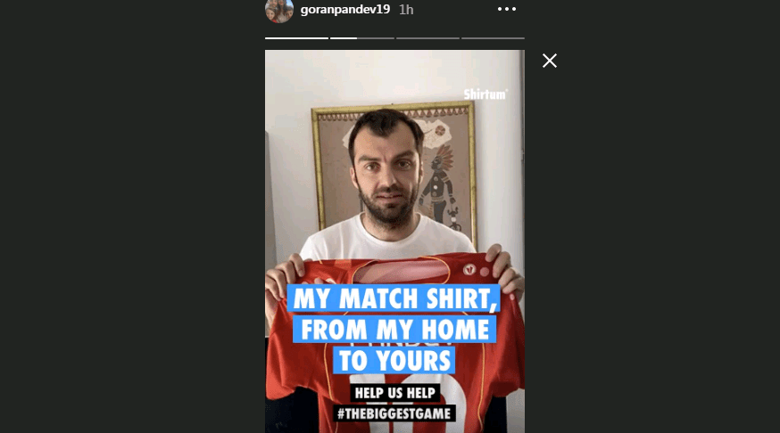 Goran Pandev donates the jersey he wore in his 100th game for Macedonia to help fight the coronavirus