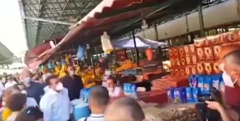 Zaev has hard time selling his policy at the Tetovo market