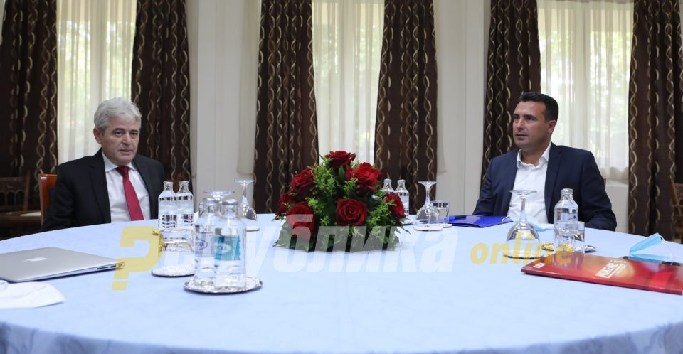 Zaev and Ahmeti begin their meeting convened to finalize the coalition agreement