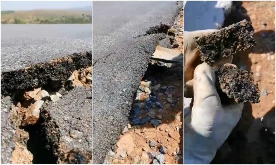 Local road built to placate villagers ahead of the elections is falling apart