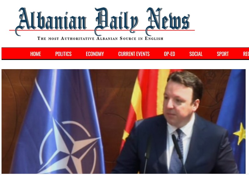 Top Albanian newspaper reports on the scandal revealed by Nikoloski
