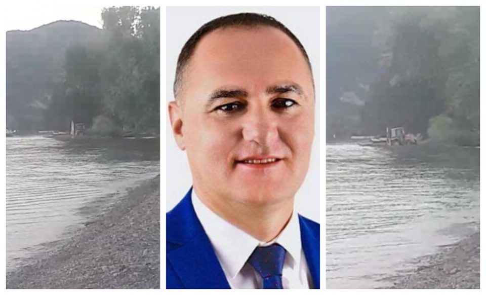 Diggers owned by detained DUI boss in Ohrid filmed digging sand directly from the protected lake