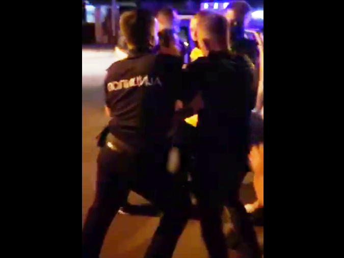 US style police brutality footage from the streets of Skopje