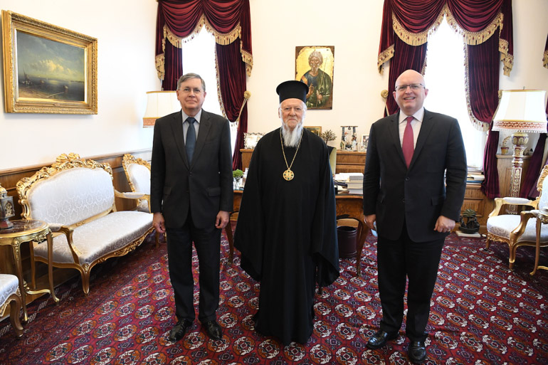 Former US Ambassador to Macedonia Philip Reeker meets with Patriarch Bartholomew