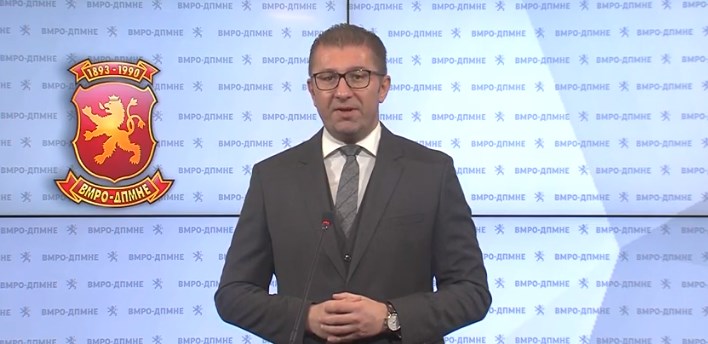 Mickoski says VMRO-DPMNE will not accept a compromise that assimilates us and makes us bend the spine, calls on Zaev to do the same