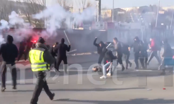 Major incident between two groups of football hooligans in Stip