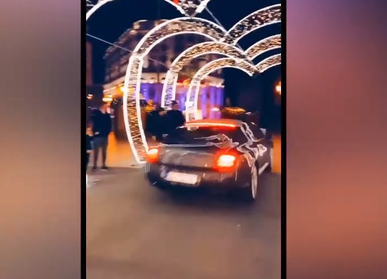 Man from Aracinovo fined after dangerously driving his Bentley through Christmas decorations in downtown Skopje