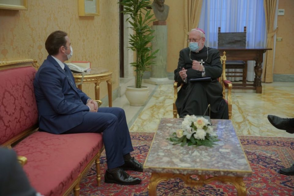Osmani meets Holy See Secretary, Monsignor Gallagher
