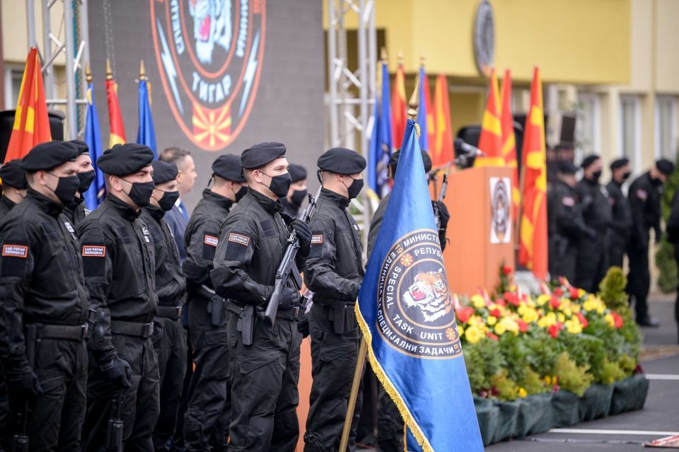 Members of the police special forces unit protest the humiliating treatment they received from the Zaev and Grubi Government