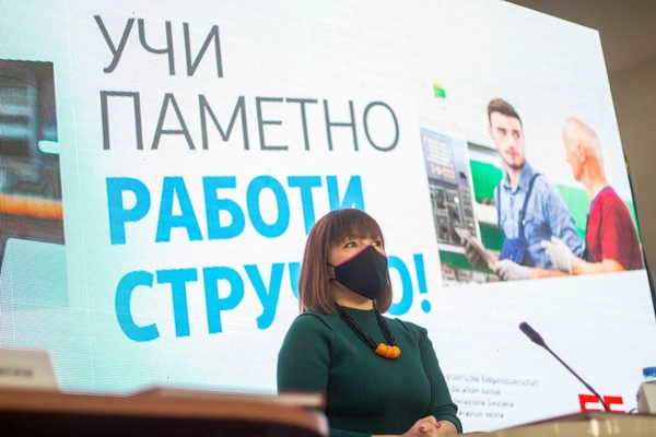 Minister Carovska praises trades education and programs to bring in foreign manufacturing investments – policies long maligned by her SDSM party