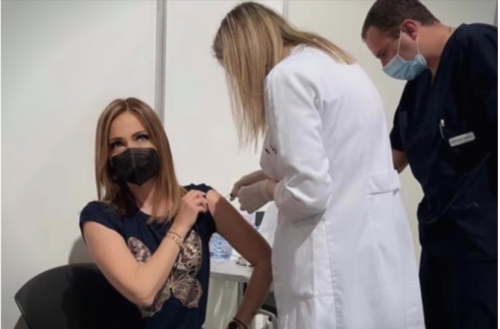 Zaev associates joined him to the front of the vaccination line