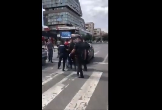 Police arrested a young VMRO activist in Skopje simply for filming the protest