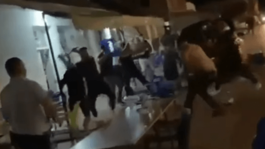 Intense bar fight filmed in Centar Zupa