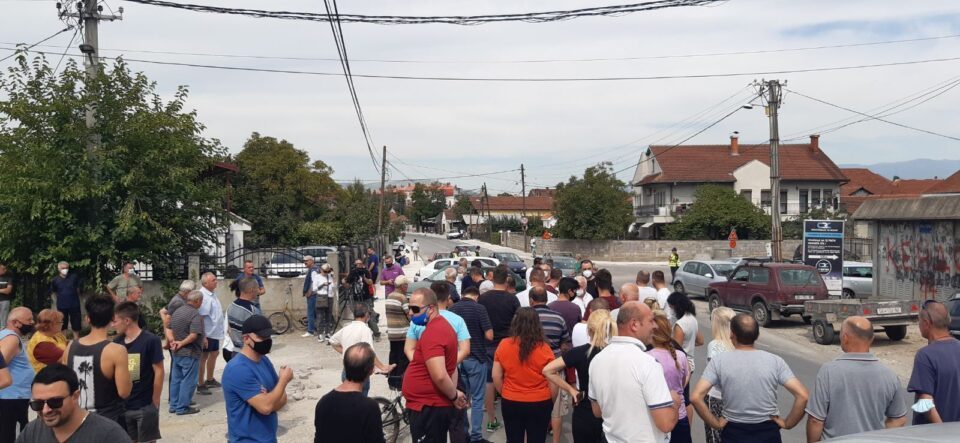 Dame Gruev neighborhood residents stage a protest