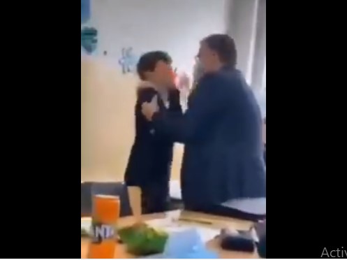 Teacher filmed slapping a child in a school in Skopje