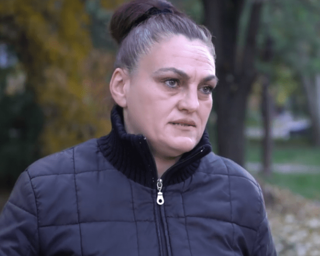 SDSM thugs attacked a woman in Karpos because she was cleaning up their strewn leaflets
